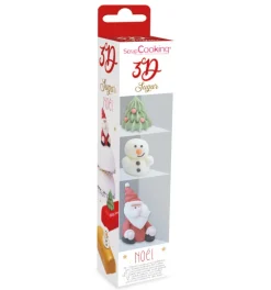 Décosucres 3D Noël (sapin, bonhomme de neige et Père Noël)