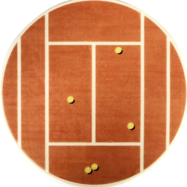 Disque pâte à sucre gâteau terrain de tennis 18 cm