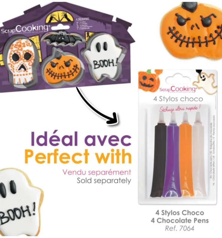 4 emporte-pièces Halloween en inox
