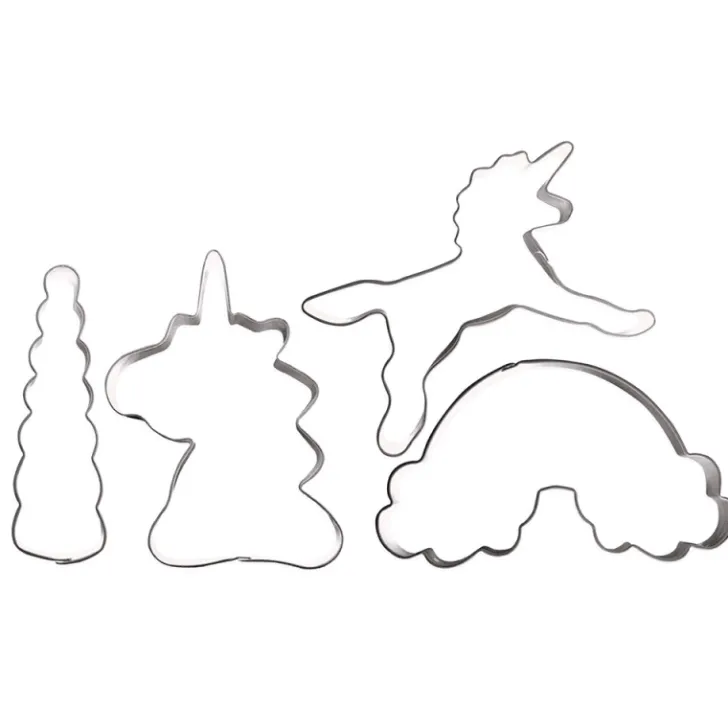 4 emporte-pièces inox Licorne