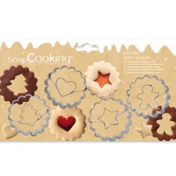 Emporte-pièces inox pour biscuits Linzer x4