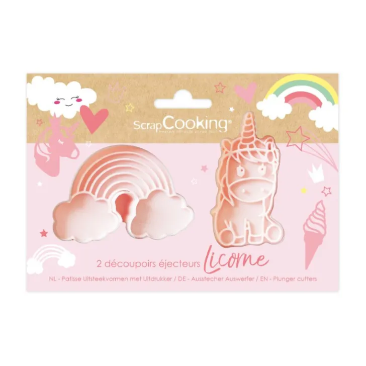 Emporte-pièces éjecteurs pour biscuits Licorne x2