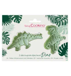 Emporte-pièces éjecteurs pour biscuits Dinosaure x2