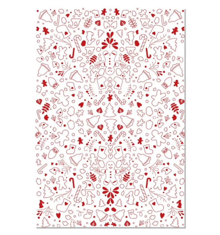 2 feuilles transfert pour bûche - Motif Noël