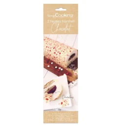 2 feuilles transfert pour bûche - Motif Noël