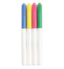 4 feutres alimentaires jaune, vert, rose, bleu