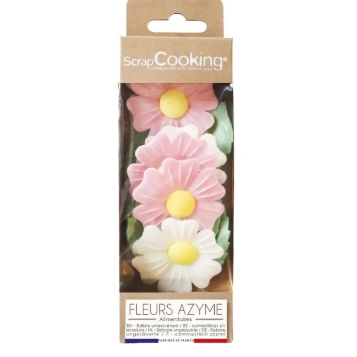 Fleurs azyme églantines x6 & feuilles vertes x6
