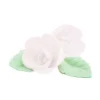 Fleurs azyme roses blanches x4 & feuilles vertes x6