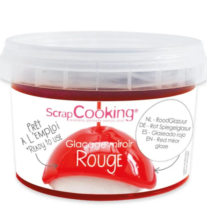 Glaçage miroir prêt à l'emploi rouge 300g