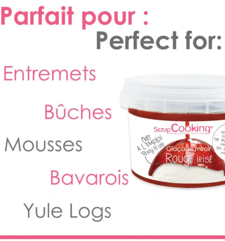Glaçage miroir rouge irisé prêt à l'emploi 300g