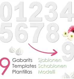Kit number cake - 9 gabarits chiffres