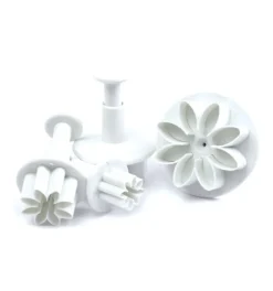 Lot emporte pièces éjecteurs Fleurs pour pâte à sucre x4