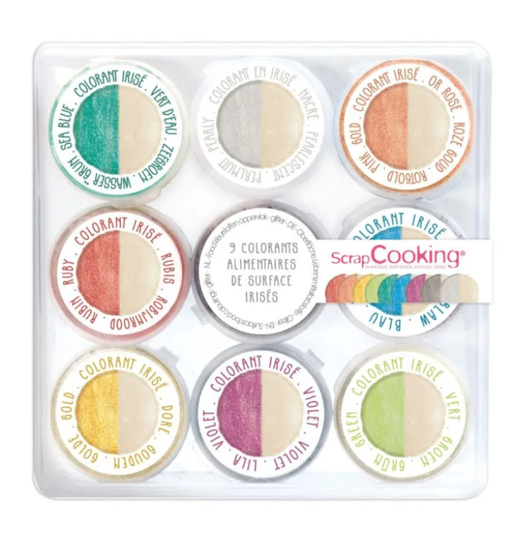 Mini colorants alimentaires de surface irisés (9 Coloris)