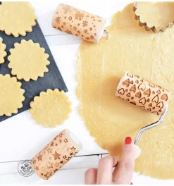 Mini rouleau pâtissier à empreintes Flocon