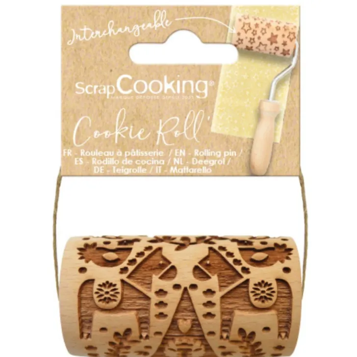 Mini rouleau pâtissier à empreintes Noël Déco