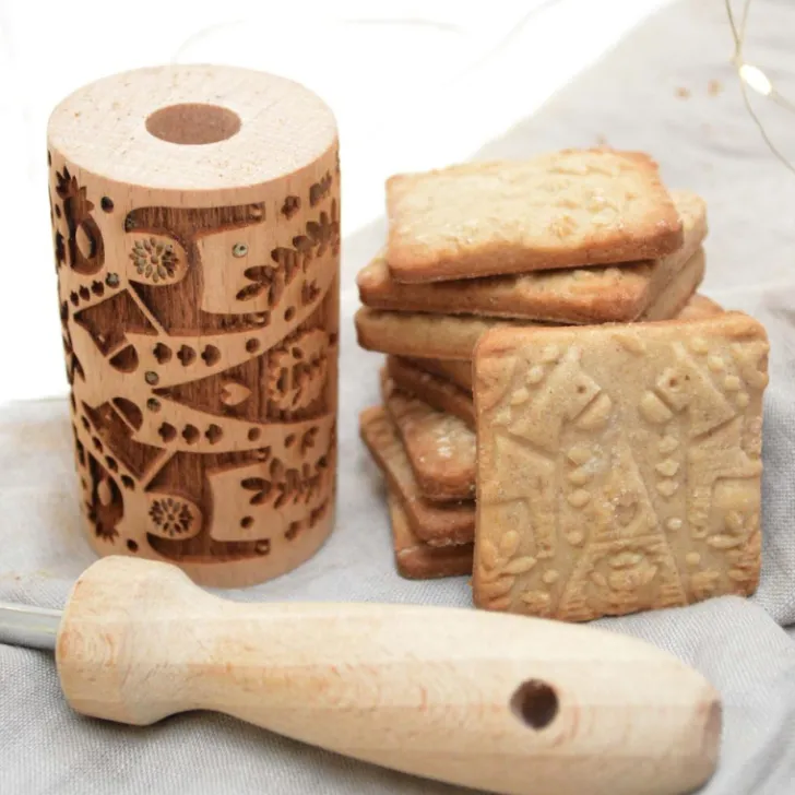 Mini rouleau pâtissier à empreintes Noël Déco