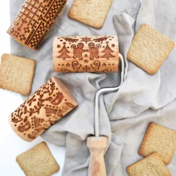Mini rouleau pâtissier à empreintes Noël Déco