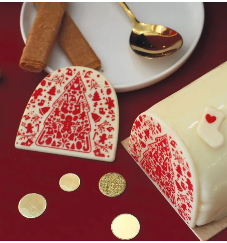 Moule embout de bûche motif Noël