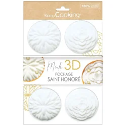 Moule en silicone pochage tartelettes Saint-Honoré 3D - Ø7 cm