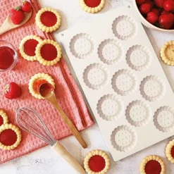 Moule en silicone pour biscuits tartelettes - 11 empreintes