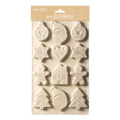 Moule en silicone pour biscuits & sablés de Noël - 12 empreintes