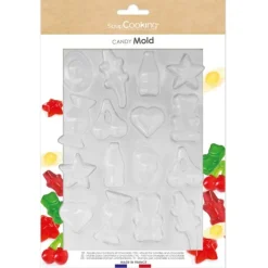 Moule multi-empreintes pour bonbons - Ourson, Croco, Cerise, Bouteille cola