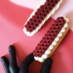 Moule silicone trompe l'œil framboises topping