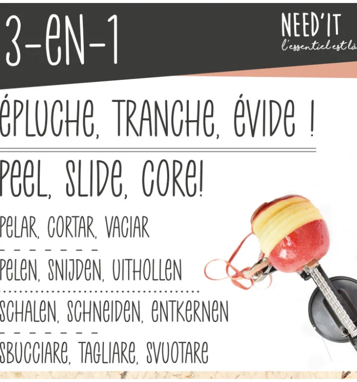 Pèle-pomme 3 en 1 Need'it