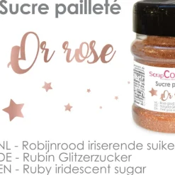 Pot de sucre pailleté OR ROSE