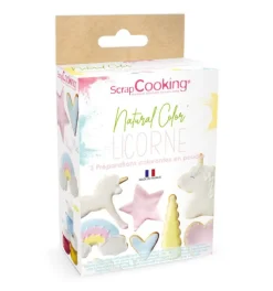 3 préparations colorantes d'origine naturelle Licorne (Dragée, Mint, Lemon)