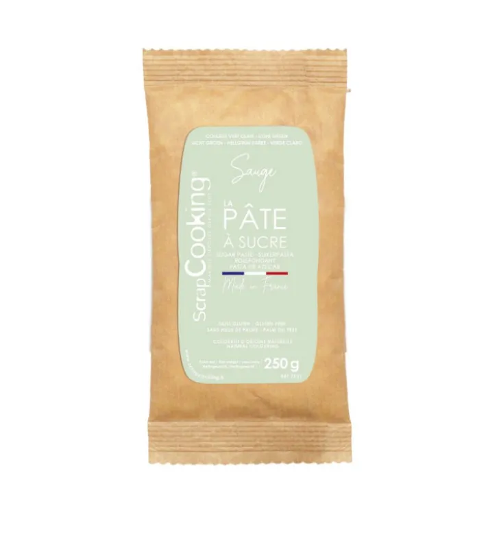 Pâte à sucre colorant d'origine naturelle Sauge 250g