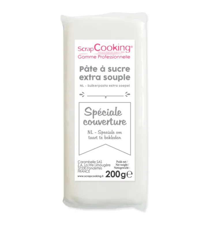 Pâte à sucre de couverture blanche 200 g