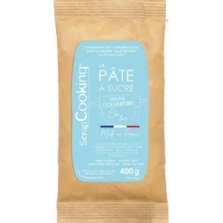 Pâte à sucre de couverture bleu clair 400g