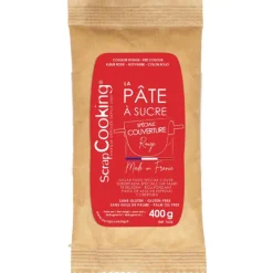 Pâte à sucre de couverture rouge - 400g