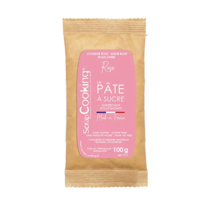 Pâte à sucre rose 100g