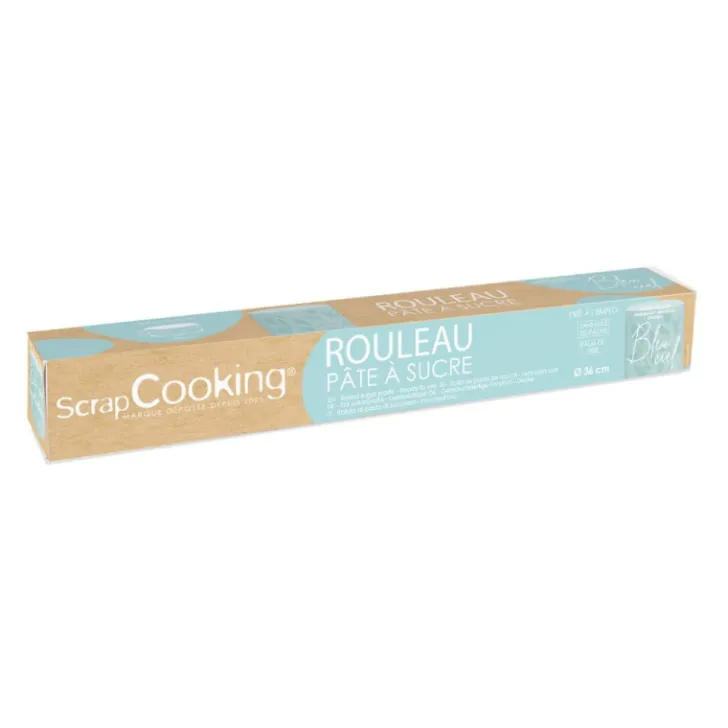 Pâte à sucre rouleau bleu ciel 36 cm