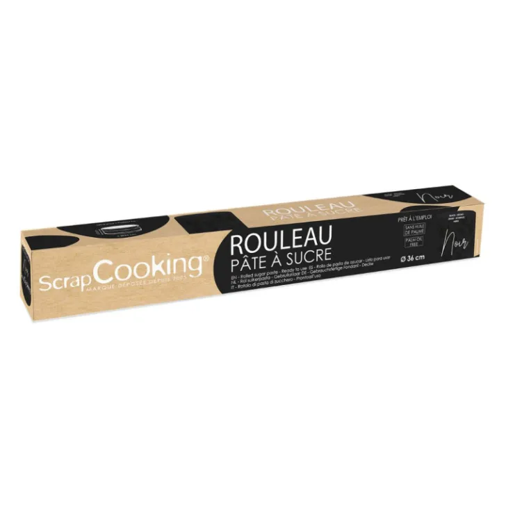 Pâte à sucre rouleau noir 36 cm