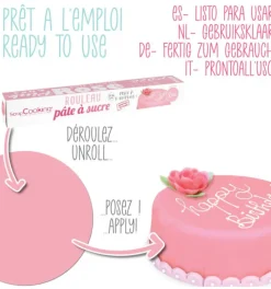 Pâte à sucre rouleau rose 36 cm