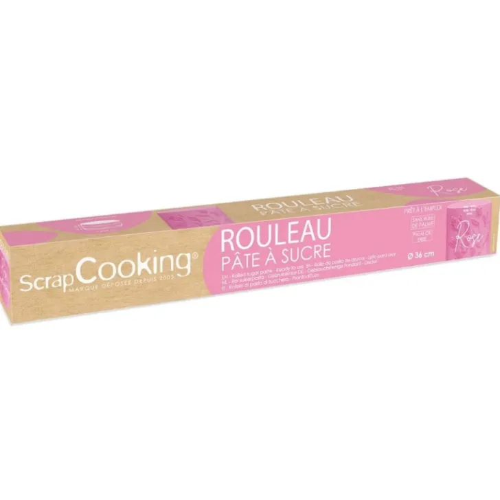 Pâte à sucre rouleau rose 36 cm