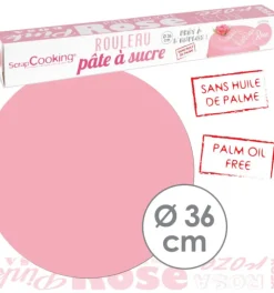 Pâte à sucre rouleau rose 36 cm