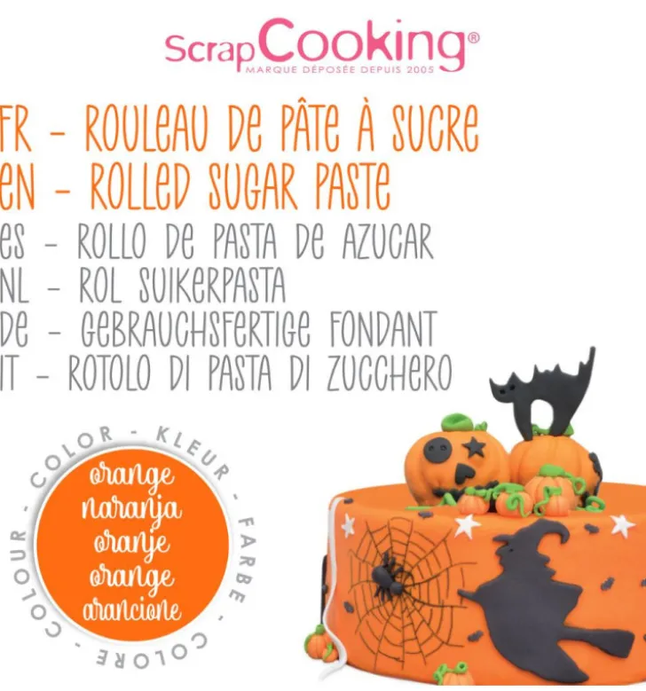 Rouleau de pâte à sucre orange36 cm