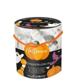 Seau 16 emporte-pièces acier Halloween