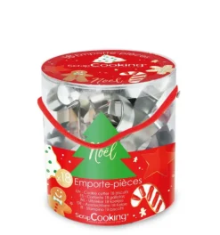 Seau 18 emporte-pièces de Noël pour biscuits et sablés