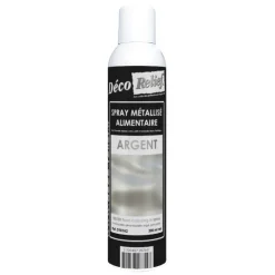 Spray colorant alimentaire métallisé en bombe argent - 300 ml