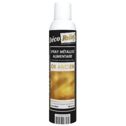 Spray colorant alimentaire métallisé en bombe or ancien - 300 ml