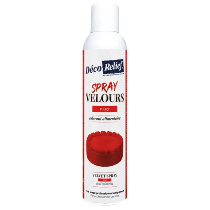 Spray velours alimentaire en bombe rouge pour pâtisserie - 300 ml