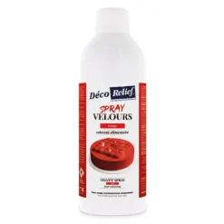 Spray velours alimentaire en bombe rouge effet velours pour pâtisserie - 400 ml