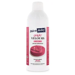 Spray velours alimentaire en bombe rose effet velours pour pâtisserie - 400 ml