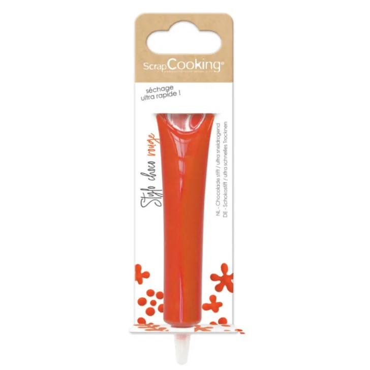 Stylo alimentaire goût choco - rouge brique