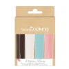 4 stylos choco blanc, rose, bleu, choco